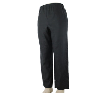 Due Per Due NEW $128 Tropicana Sz 16 x 30 Black Pockets Elastic Waist Linen Pant