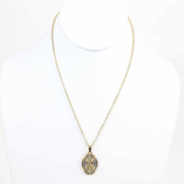 Marrin Costello 16-17.5in Goldtone Silvertone Reversible Religious Necklace