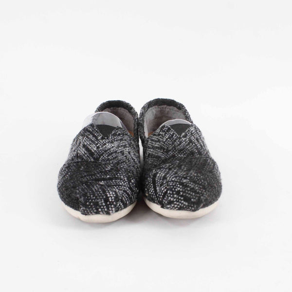 Toms 6.5W Black Gray Cushioned Slip On Fabric Upper Flats 668A**