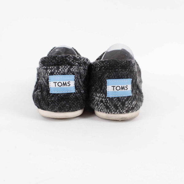 Toms 6.5W Black Gray Cushioned Slip On Fabric Upper Flats 668A**