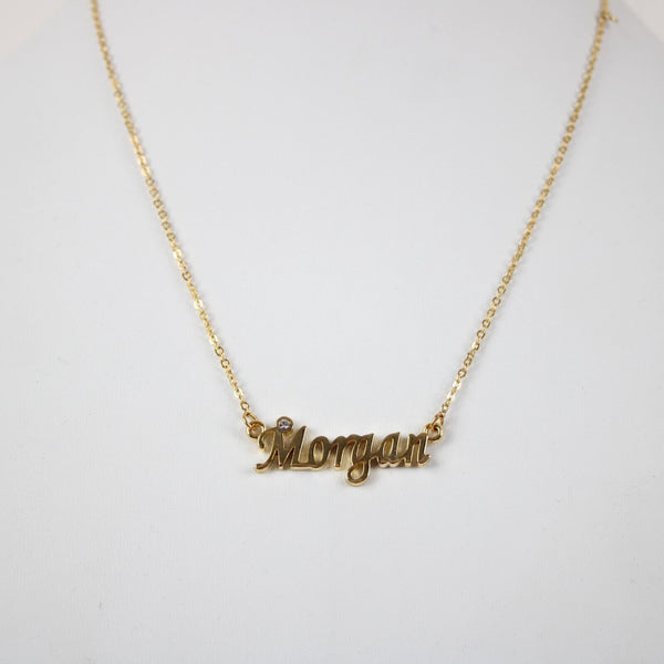 MORGAN NEW Name Goldtone Rhinestone Accent 14.5"w 4.5" Multi Ring Ext Necklace