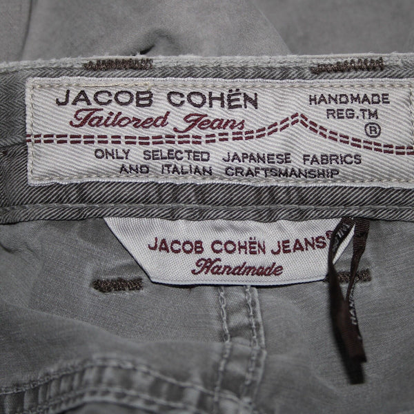 Jacob Cohen Sz 33 x 35 Gray Denim Handmade Tailored Cotton Elastane Jeans