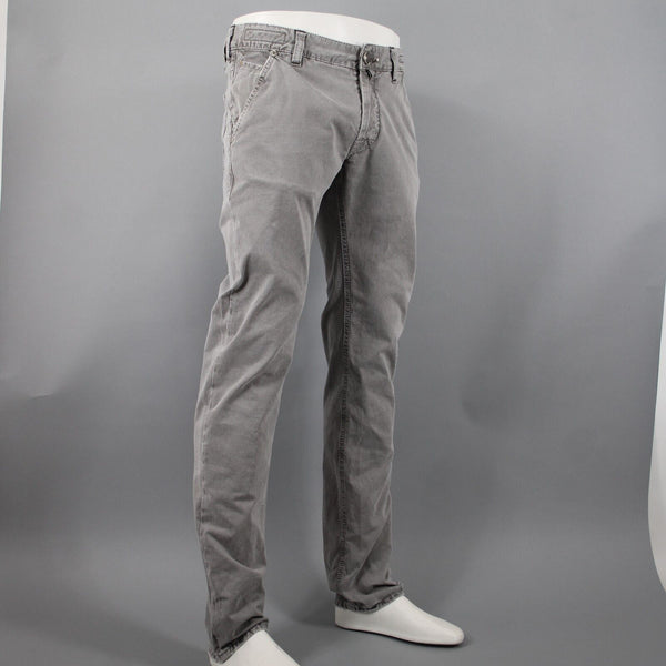 Jacob Cohen Sz 33 x 35 Gray Denim Handmade Tailored Cotton Elastane Jeans