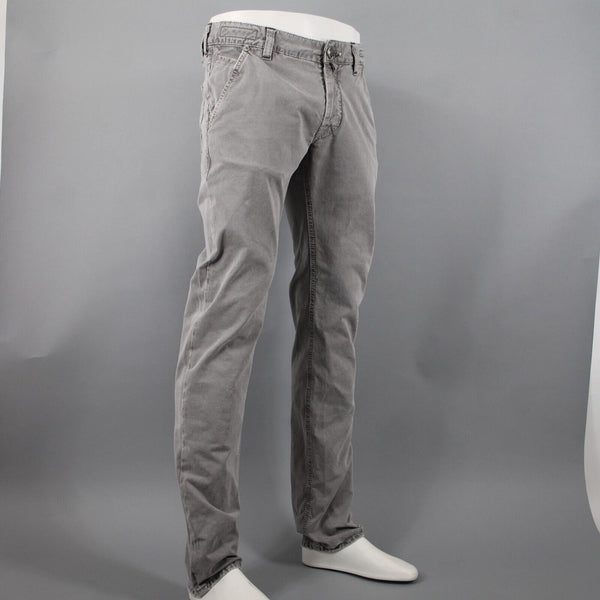 Jacob Cohen Sz 33 x 35 Gray Denim Handmade Tailored Cotton Elastane Jeans