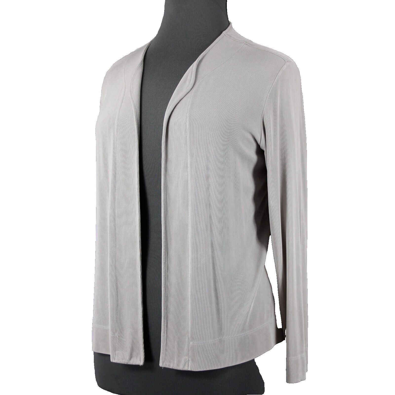 Chicos Travelers Sz 3 Sliver Long Sleeve Acetate Spandex Wrap
