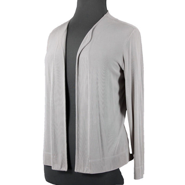 Chicos Travelers Sz 3 Sliver Long Sleeve Acetate Spandex Wrap