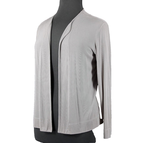 Chicos Travelers Sz 3 Sliver Long Sleeve Acetate Spandex Wrap