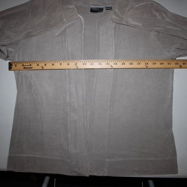 Chicos Travelers Sz 3 Sliver Long Sleeve Acetate Spandex Wrap
