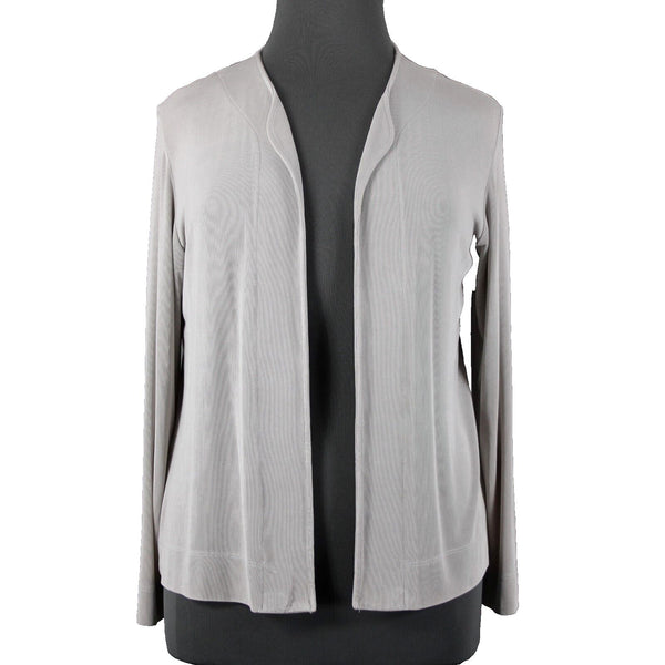 Chicos Travelers Sz 3 Sliver Long Sleeve Acetate Spandex Wrap