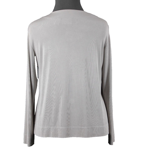 Chicos Travelers Sz 3 Sliver Long Sleeve Acetate Spandex Wrap