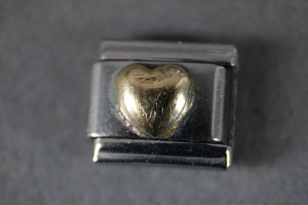 IF Composttion Gold Heart Stainless Steel Elastic Stretch Chain Link Charm