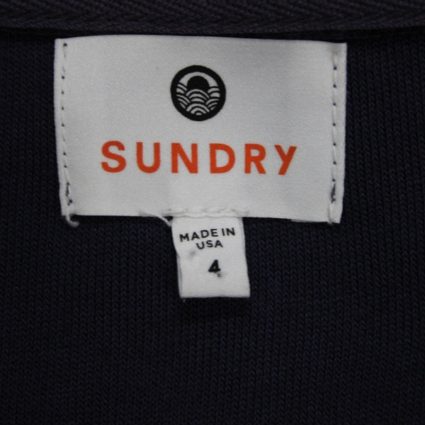Sundry Sz 4 Navy Blue Round Neck Textured Long Sleeve Cotton Modal Sweater
