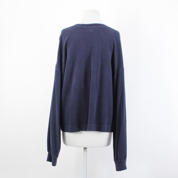 Sundry Sz 4 Navy Blue Round Neck Textured Long Sleeve Cotton Modal Sweater