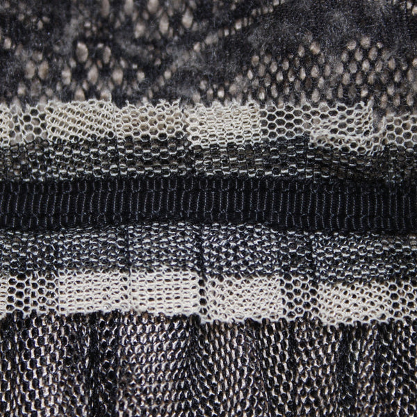 Weston Wear Dress Sz S Black Tan Nude Lace Ruffles Mesh Nylon Acrylic Wool Dress