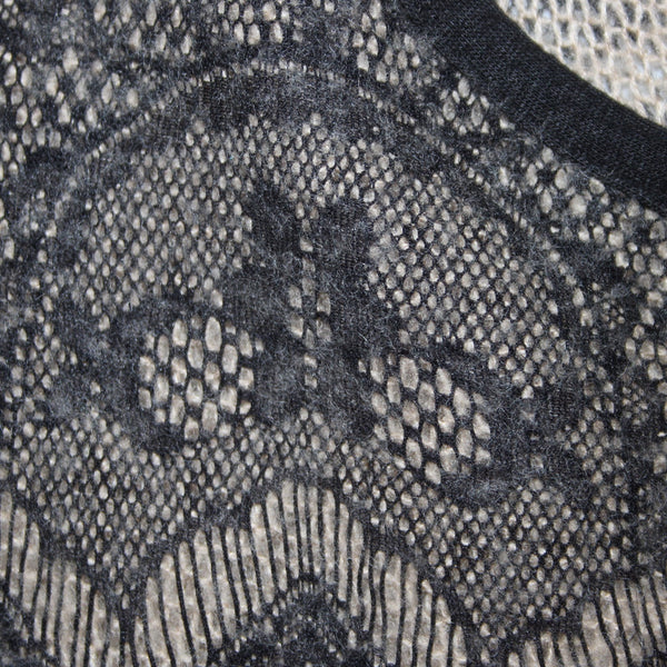 Weston Wear Dress Sz S Black Tan Nude Lace Ruffles Mesh Nylon Acrylic Wool Dress