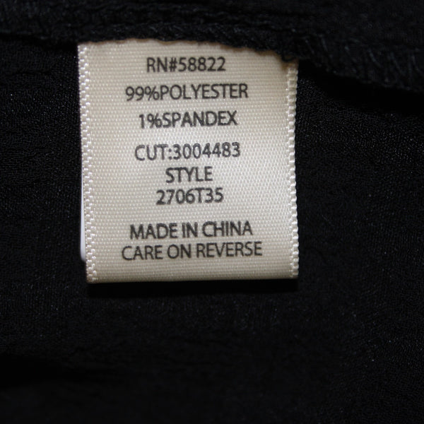 Max Studio Top NEW $98 Sz XL Black Sheer Collared Button Hi Lo Poly Top