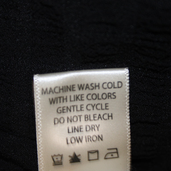 Max Studio Top NEW $98 Sz XL Black Sheer Collared Button Hi Lo Poly Top