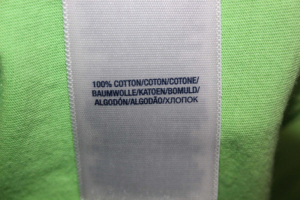 Ralph Lauren Sz 16 Girls Lime Green Royal Blue Logo Graphic 100% Cotton Top