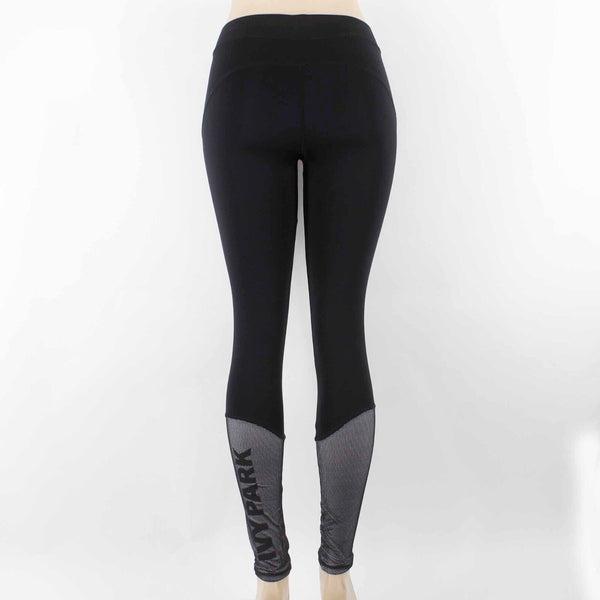 Ivy Park Sz S X 30 Black White Sheer Mesh Insert Polyamide Poly AW Legging