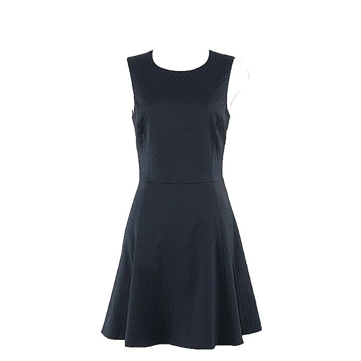 Theory NEW $395 6 Navy Textured Polyamide Wool Elastane Poly PU Lined Dress