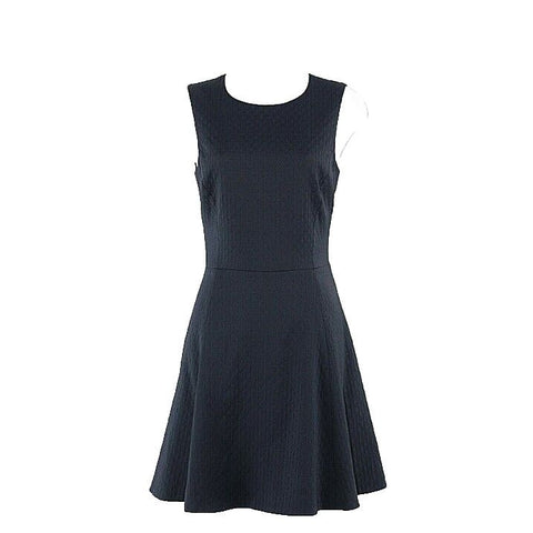 Theory NEW $395 6 Navy Textured Polyamide Wool Elastane Poly PU Lined Dress