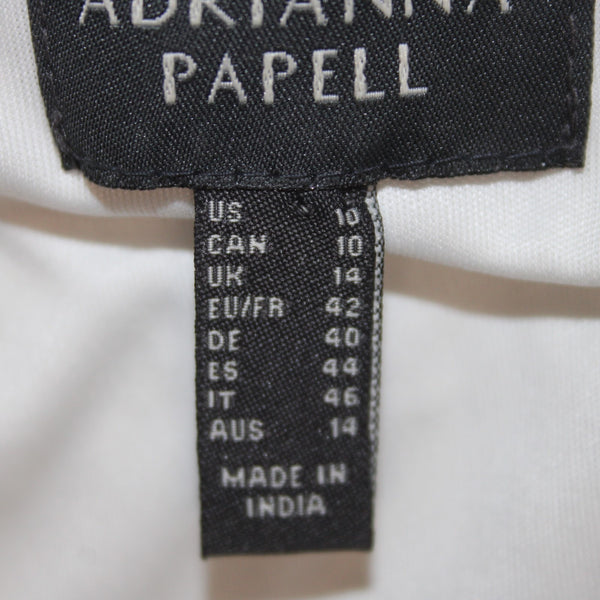 Adrianna Papell Dress Sz 10 White Silver Beaded Sequin Halter Lined Dress