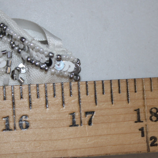 Adrianna Papell Dress Sz 10 White Silver Beaded Sequin Halter Lined Dress