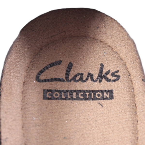 Clarks Booties Collection Sz 6 Black Silver Buckle Side Zip Leather 2" Booties