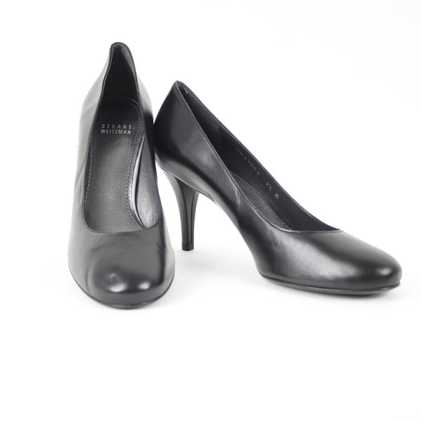 Stuart Weitzman NEW Hola Sz 9.5 M Black Kid Leather Classic 3.5" Heels