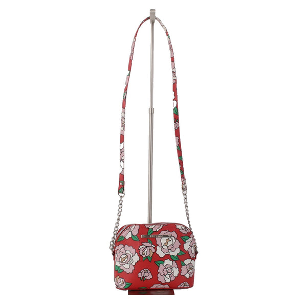 Betsey Johnson Purse 8 x 7 x 3 Red Green Multi Colored Floral Inner Pocket Purse