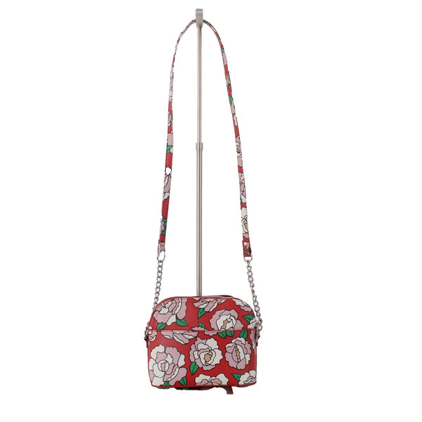 Betsey Johnson Purse 8 x 7 x 3 Red Green Multi Colored Floral Inner Pocket Purse