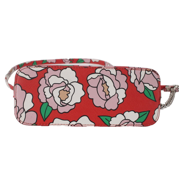 Betsey Johnson Purse 8 x 7 x 3 Red Green Multi Colored Floral Inner Pocket Purse