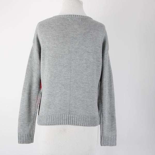 Almost Famous NEW $49 Sz XS Gray Multi Color 'I Need Coffee 100% Acrylic Sweater