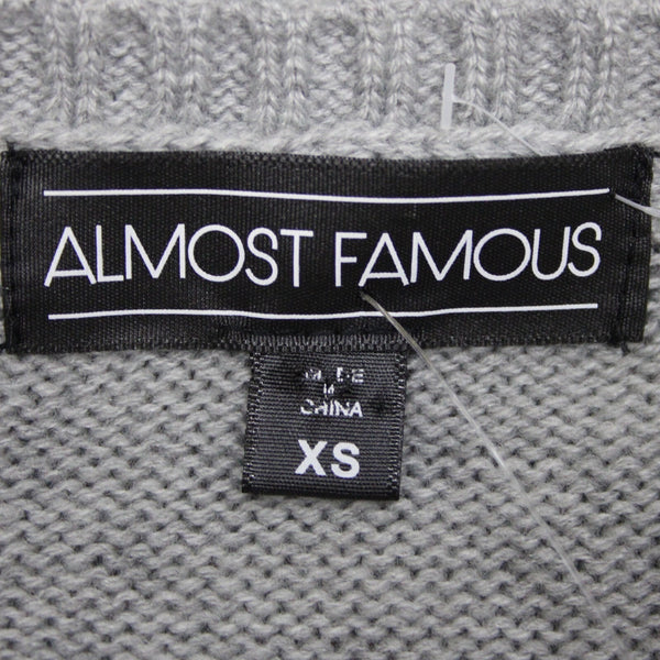Almost Famous NEW $49 Sz XS Gray Multi Color 'I Need Coffee 100% Acrylic Sweater