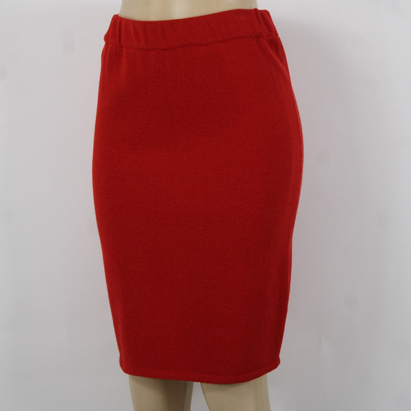 Toula Sz 4 Red Elastic Waist Knee Length Pencil AS IS Skirt