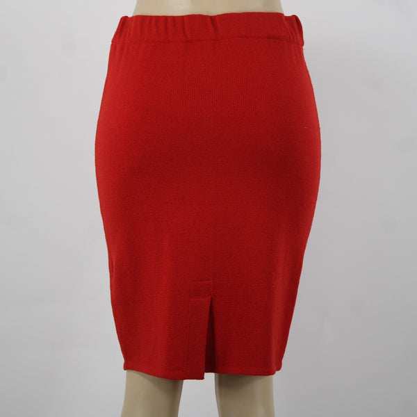 Toula Sz 4 Red Elastic Waist Knee Length Pencil AS IS Skirt