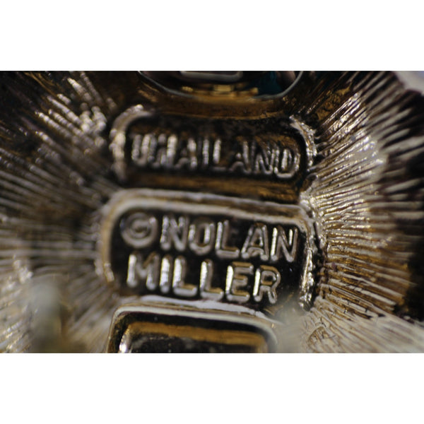 Nolan Miller Beautiful Rhinestone Gold Tone 1" Clip On Huggie Earrings