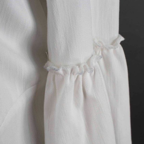 Roz & Ali Sz M White Bell Sleeve Polyester Cotton Spandex Blazer