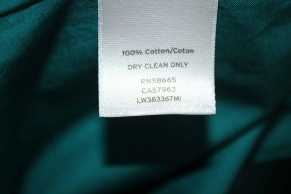 Lewit NEW $90 Sz M Teal Big Bow Side Zip Asymmetrical 100% Cotton Top