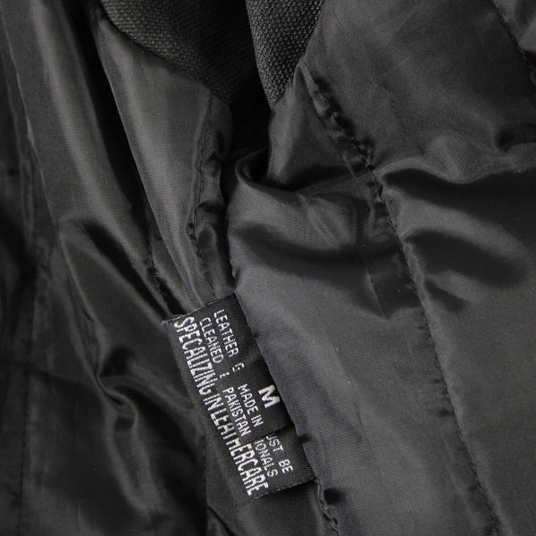 First Classics Sz M Black Detachable Vest Pockets 100% Leather Poly Lined Jacket