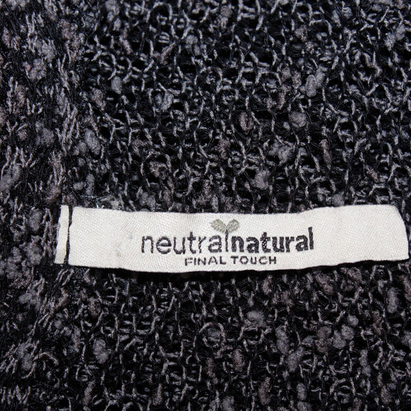 Final Touch Sz S Black Gray Mottled Nubby Open Pockets Thin Knit Wrap
