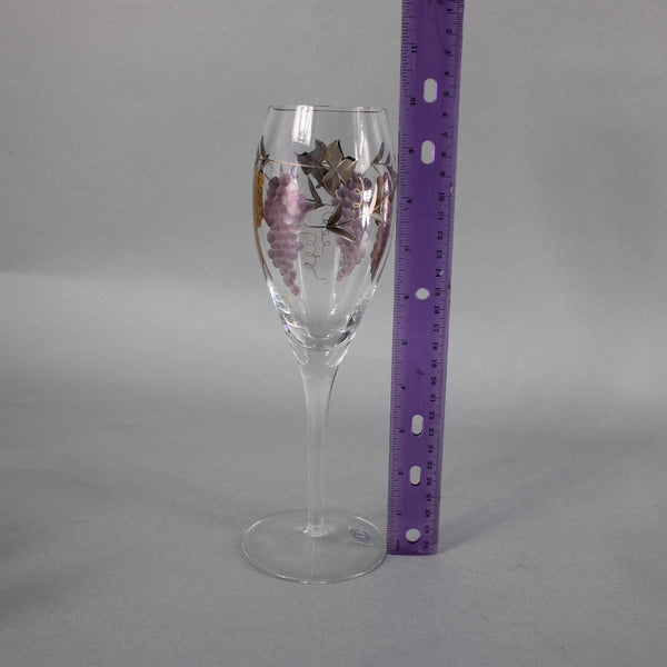 Romania Wine Glasses Gold Multi Carved Painted Hand Crafted 10" Wine Glasses