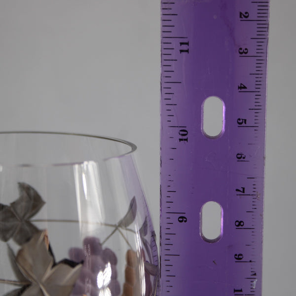 Romania Wine Glasses Gold Multi Carved Painted Hand Crafted 10" Wine Glasses