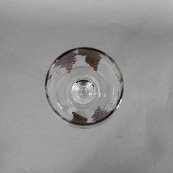 Romania Wine Glasses Gold Multi Carved Painted Hand Crafted 10" Wine Glasses