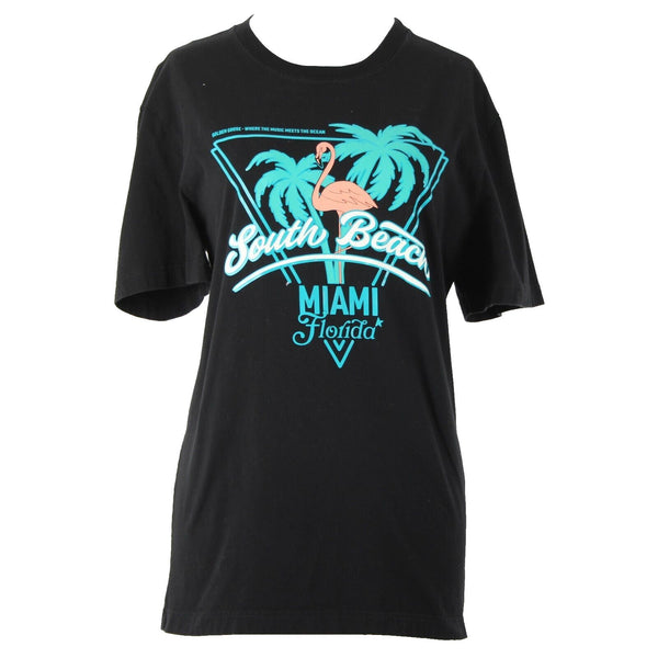 Golden Goose Sz XS Black Blue Multi Color South Beach Miami 100% Cotton Top