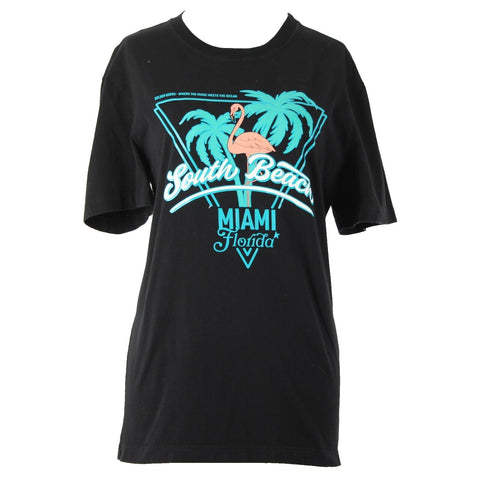 Golden Goose Sz XS Black Blue Multi Color South Beach Miami 100% Cotton Top