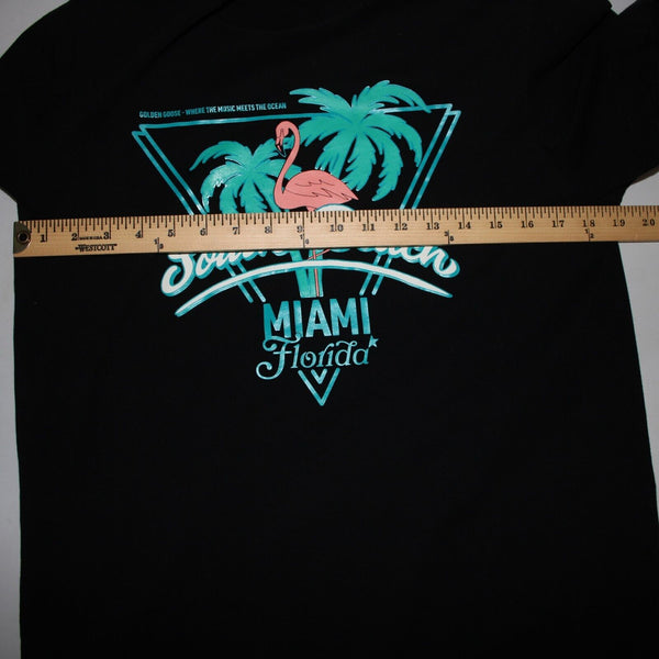 Golden Goose Sz XS Black Blue Multi Color South Beach Miami 100% Cotton Top