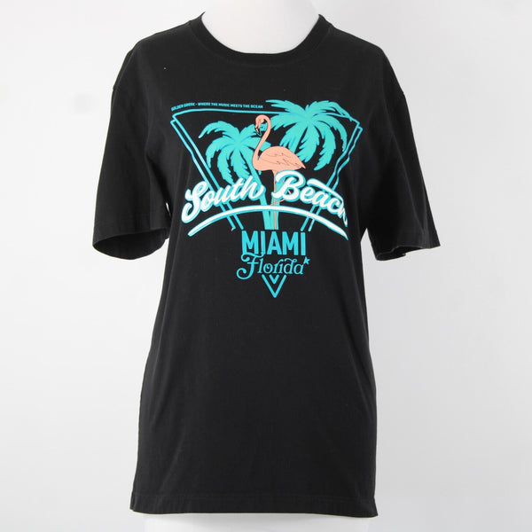 Golden Goose Sz XS Black Blue Multi Color South Beach Miami 100% Cotton Top