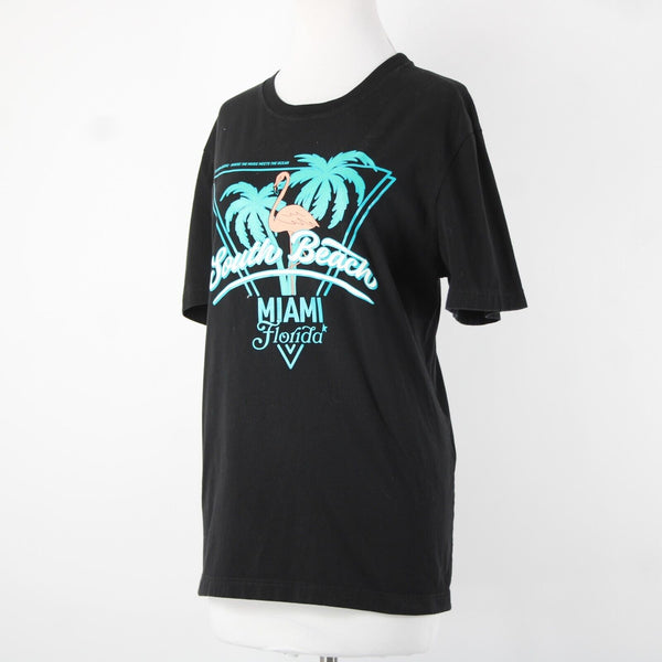 Golden Goose Sz XS Black Blue Multi Color South Beach Miami 100% Cotton Top
