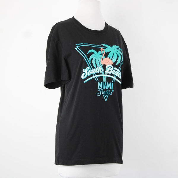 Golden Goose Sz XS Black Blue Multi Color South Beach Miami 100% Cotton Top
